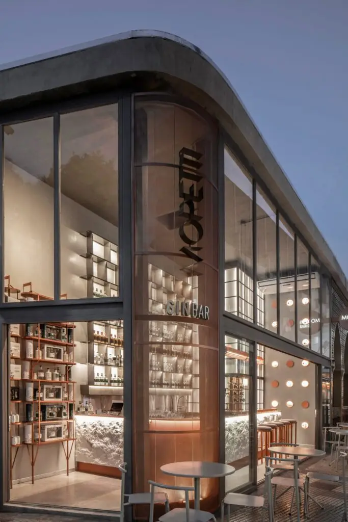 horizontal shoot of MORETTI GIN BAR